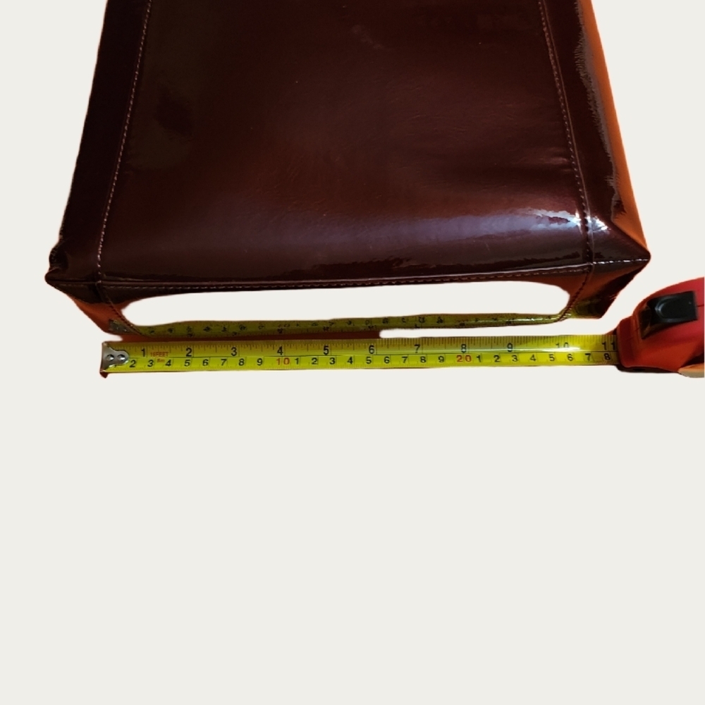 BURGUNDY FAUX Patent LEATHER Backpack - Picture 9 of 12